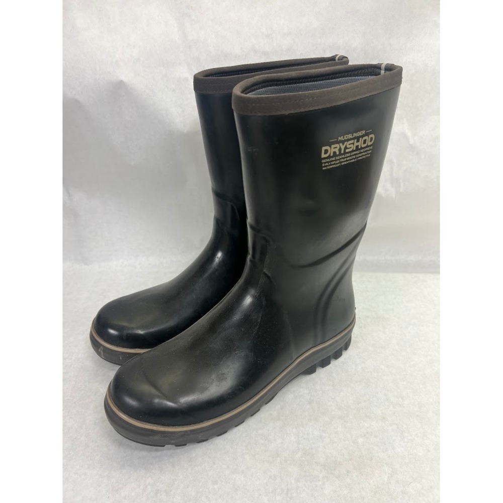 Dryshod Mudslinger Mens 13 Waterproof Neoprene Rubber Work Boots Black Mud Rain